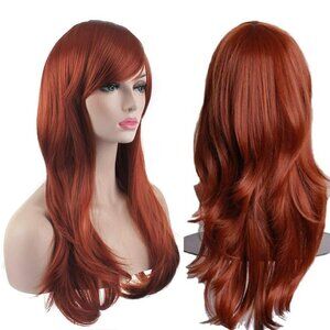 💫 Akstore Long Curly Hair Women Brown Heat Resistant 28-Inch 70cm Wig Cap